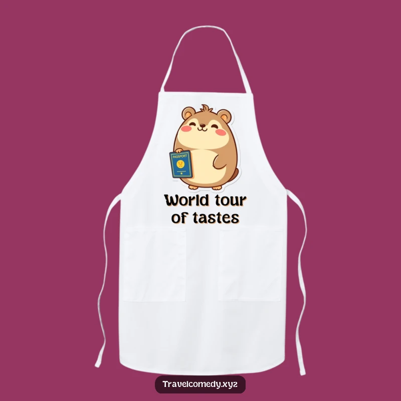 Funny Travel Apron - Cheerful Animal Passport Kitchen Wear
