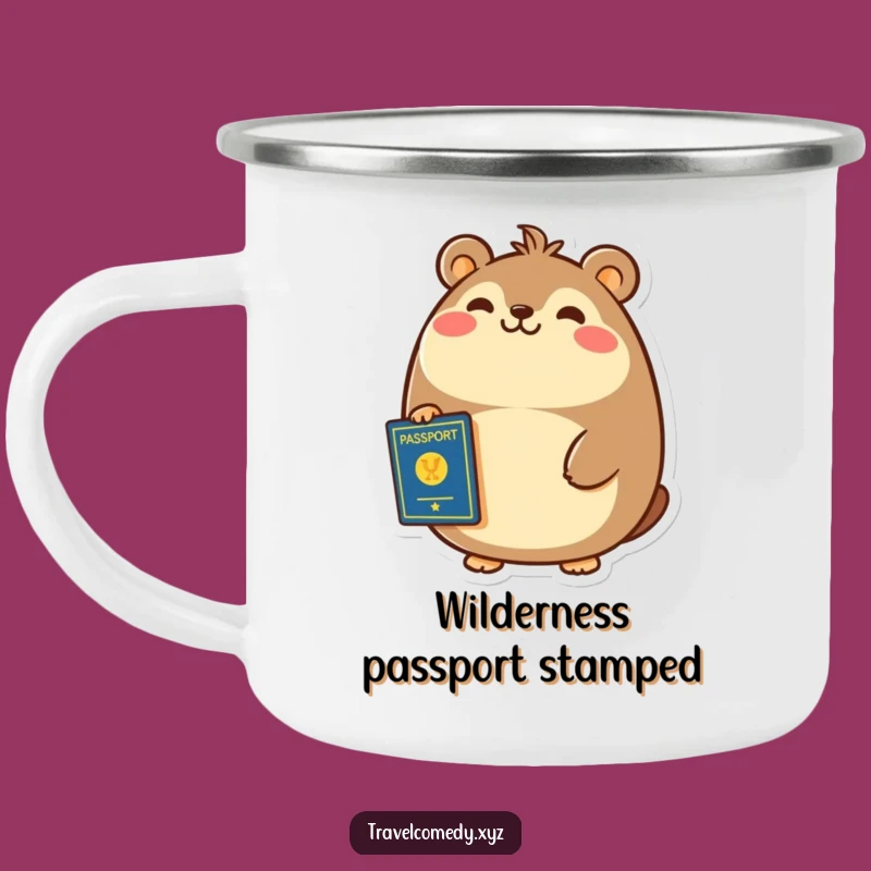 Funny Travel Camping Mug - Cheerful Animal Passport Drinkware