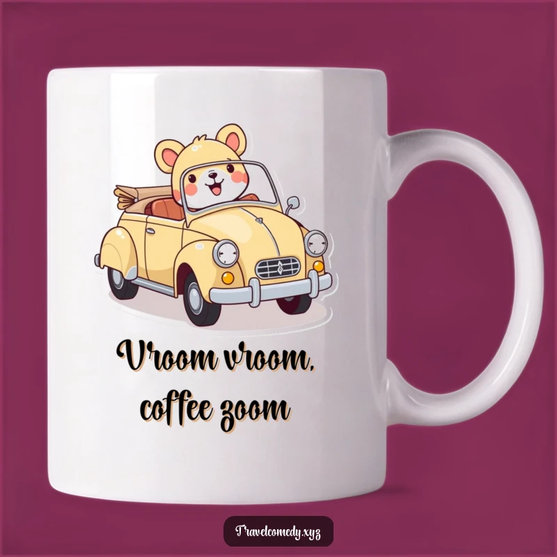 Funny Vintage Car Animal Mug: A Cheerful Ride for Your Morning Brew, Perfect Funny Gift!