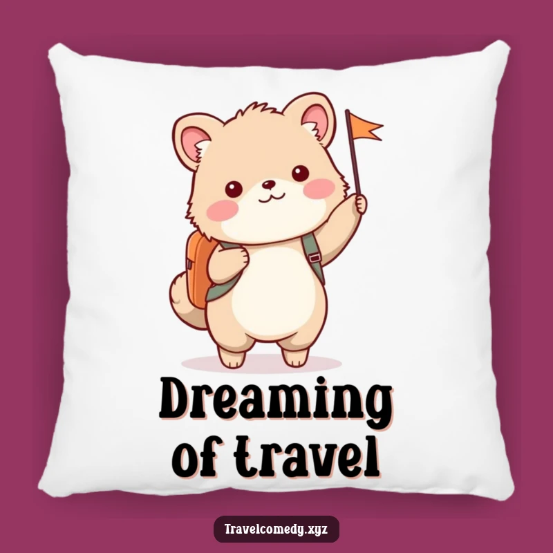 Funny Adventure Pillow - Cozy Waving Animal Accent Pillow