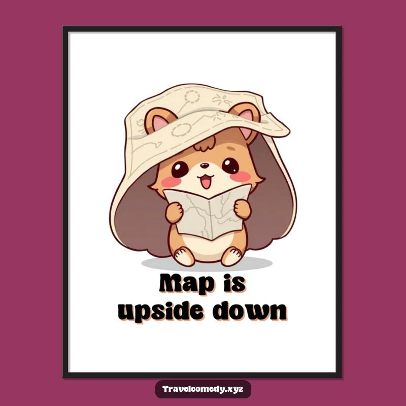 Funny Lost Map Digital Art - Hilarious Upside Down Print