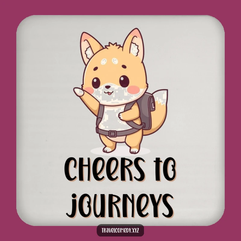 Funny Adventure Animal Backpack Coaster Set: Protect Surfaces with Eager Charm