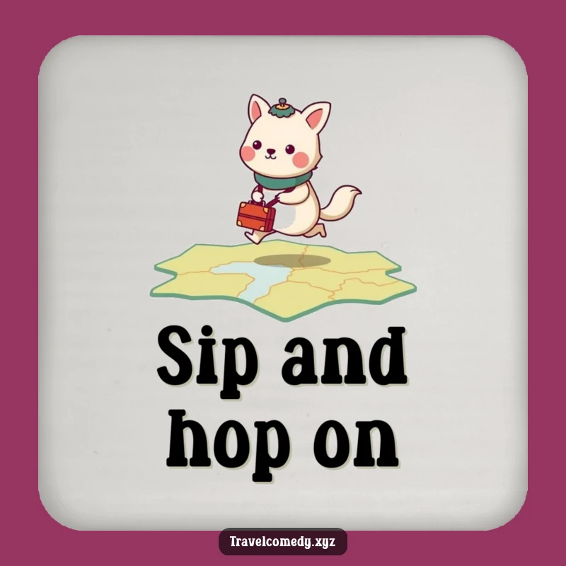 Funny Travel Coaster - Stylized Animal Map Drink Protector