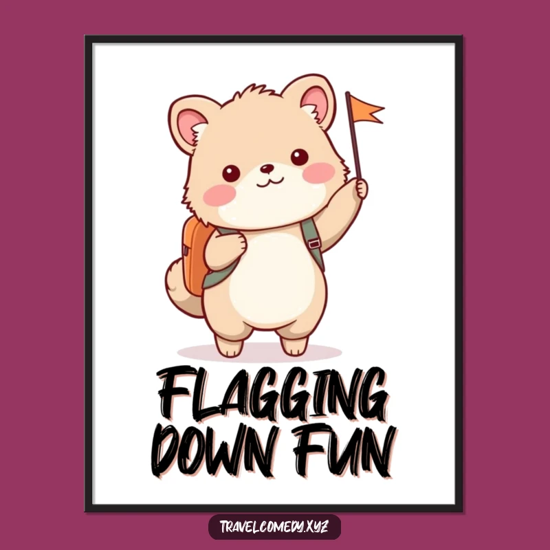 Funny Waving Animal Poster - Cheerful Adventure Wall Art