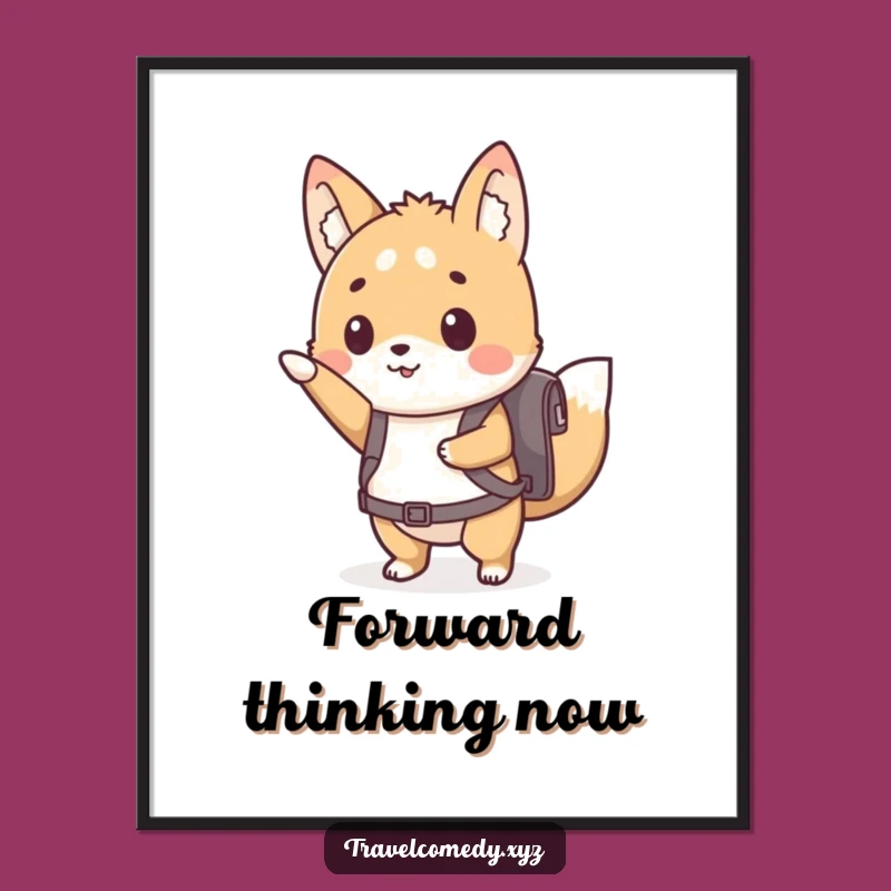 Funny Adventure Animal Backpack Poster: Decorate with Eager Ambition