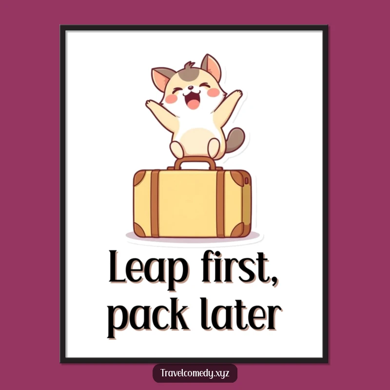 Funny Animal Leap Poster - Joyous Expression Wall Art Gift