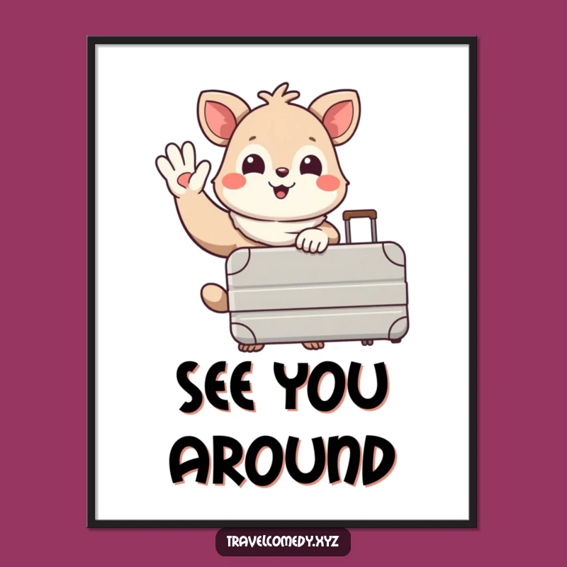 Funny Traveler Animal Poster: Inspire Wanderlust with This Cheerful and Humorous Art!