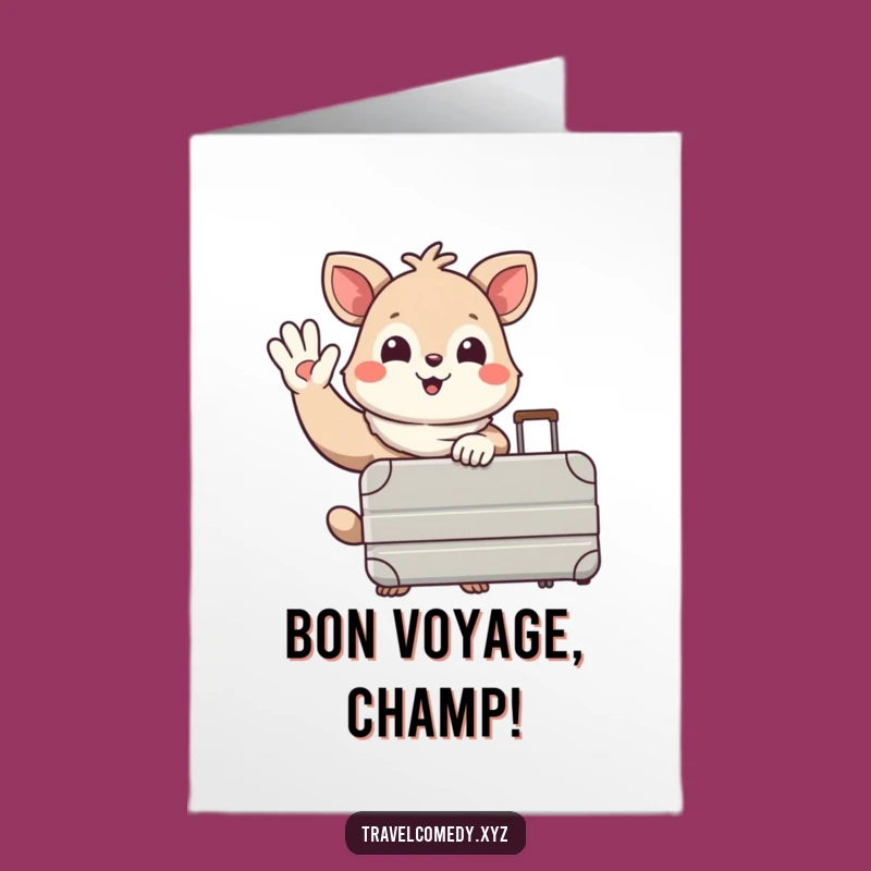 Free Printable Congrats Card: Waving Goodbye Animal - Funny Downloadable Gift!