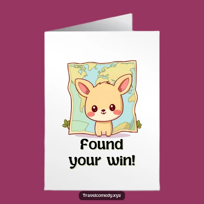 Free Printable Congrats Card: Map Gazing Animal - Funny Downloadable Gift!