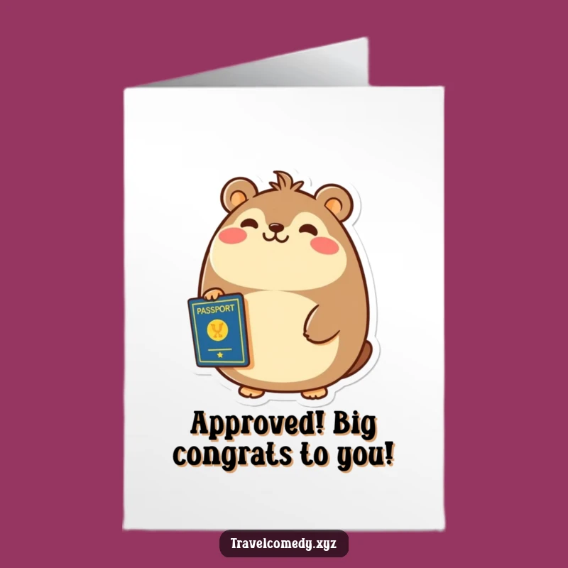 Free Printable Congrats Card: Passport Photo Theme, Humorous Downloadable